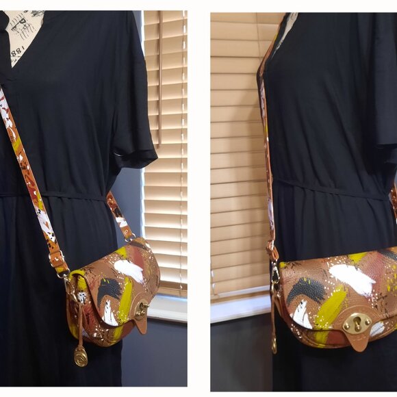 Dipinta Inspired Hand Painted Leather Dooney & Bourke Cavalry Trooper - Picture 2 of 15